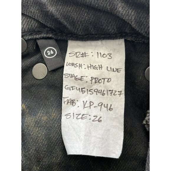 GRLFRND Womens Sz 26 Black Acid Wash High Waist Button-Fly Ankle Jeans Prototype - Picture 7 of 10